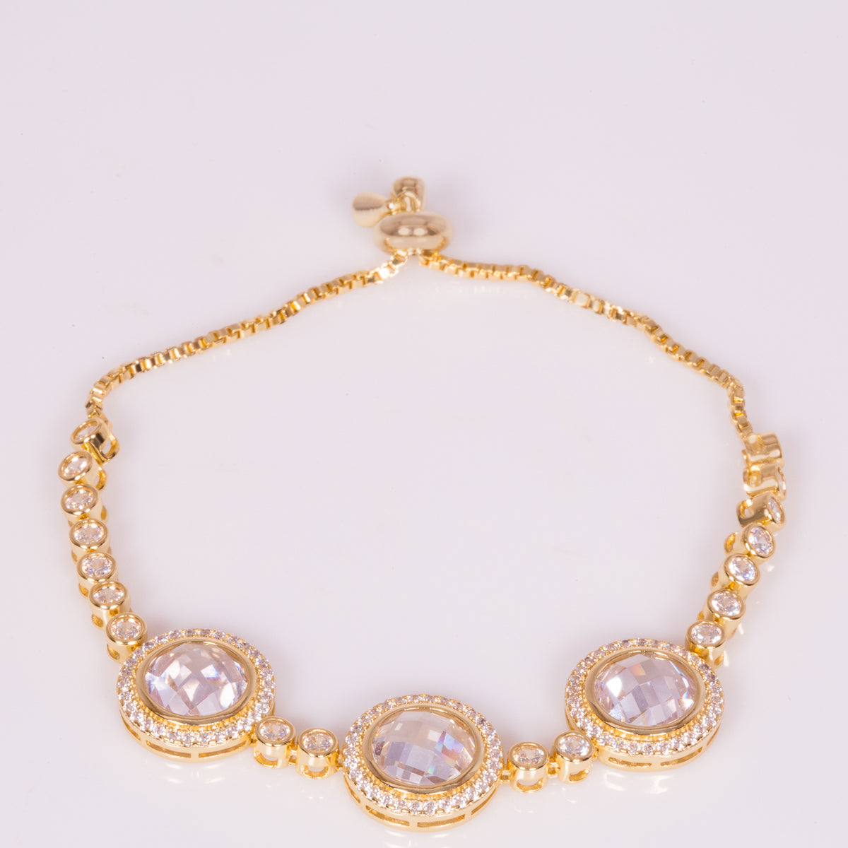 Pulsera de Aleación Bañado en Oro con Cristal Emporia® Blanco