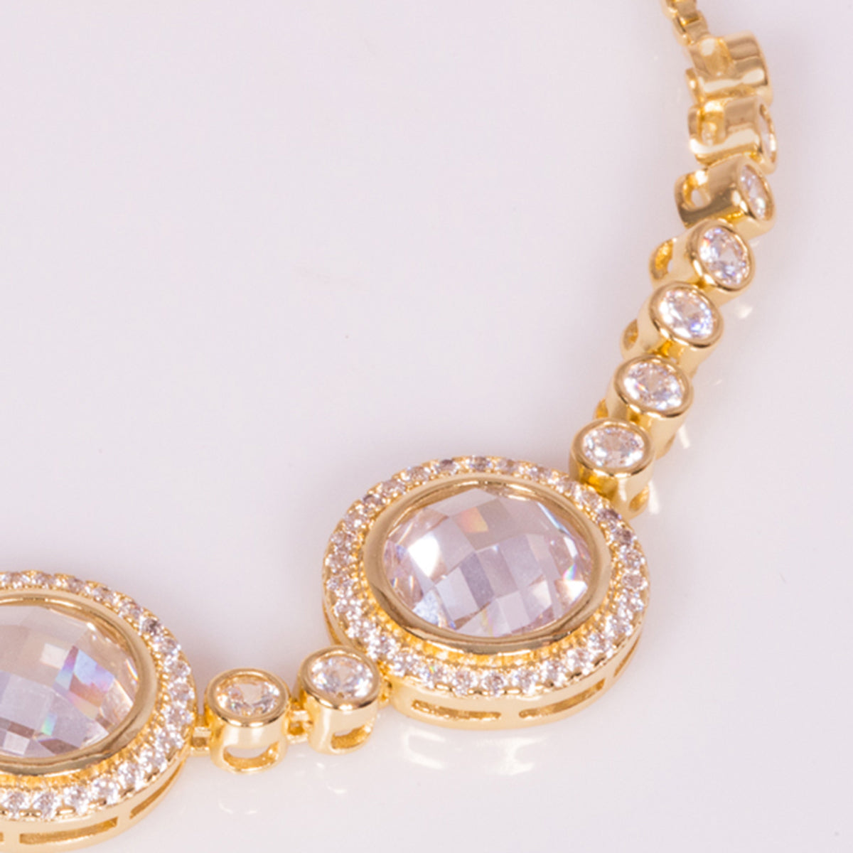 Pulsera de Aleación Bañado en Oro con Cristal Emporia® Blanco