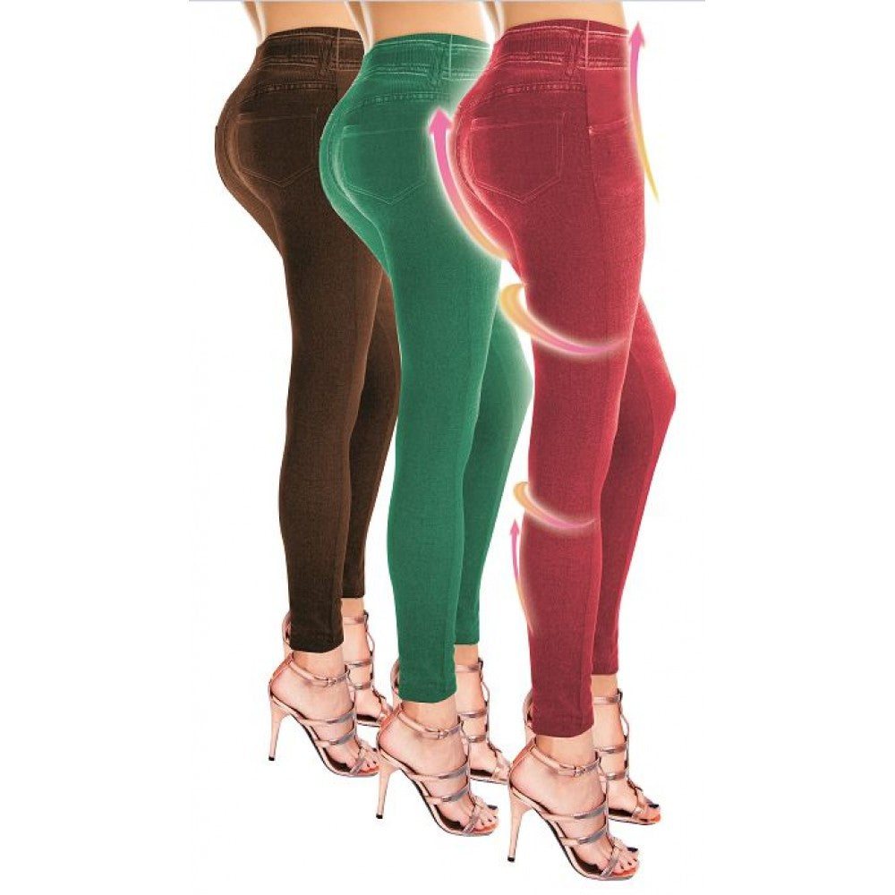 Conjunto de fajas jeggings de verano, en 3 colores: rojo, verde y marrón 1 