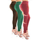 Conjunto de fajas jeggings de verano, en 3 colores: rojo, verde y marrón