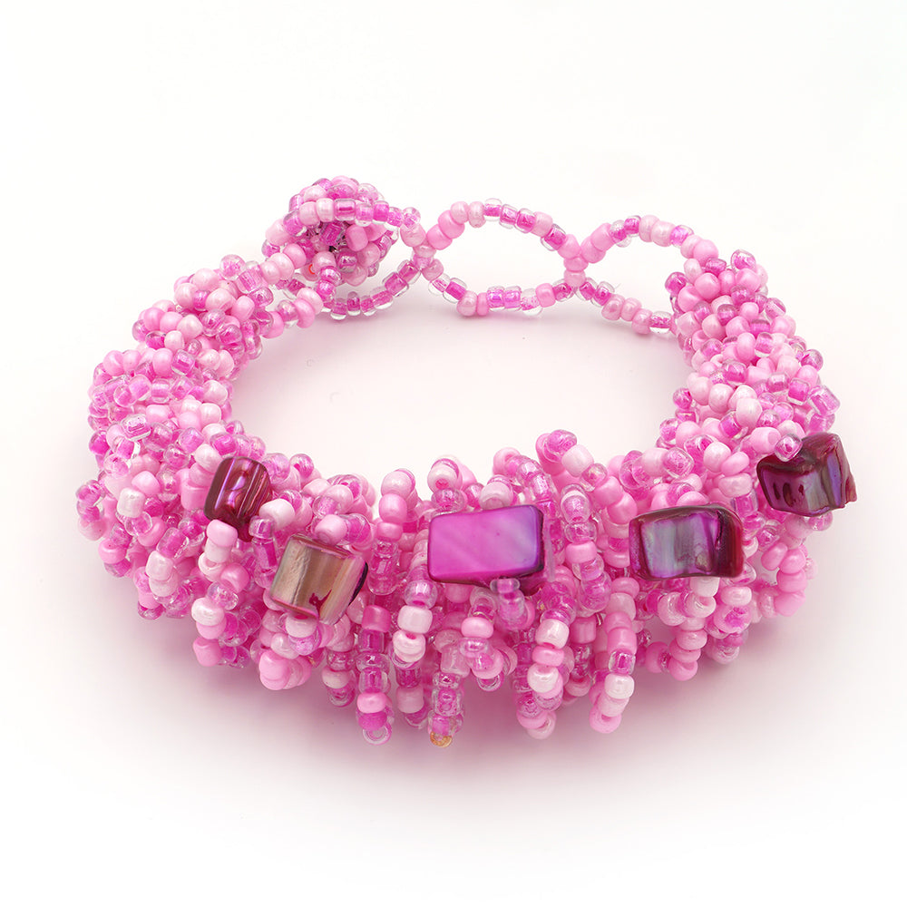 Pulsera Pepita con Madreperla y Cristal Emporia® Rosa