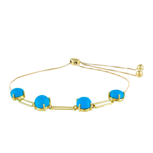 Pulsera de Oro 9K con AA Turquesa Harmosa Bella Durmiente