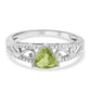 Anillo de Plata con Peridoto y Topacio Blanco