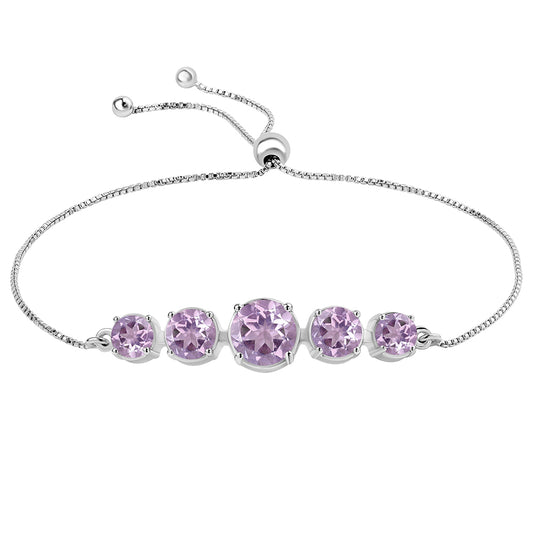 Pulsera de Plata con Amatista Rosa de Francia