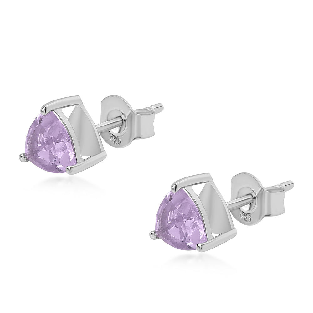 Pendientes de Plata con Amatista Rosa de Francia 2 