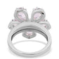 Anillo de Plata con Amatista Rosa de Francia y Topacio Blanco