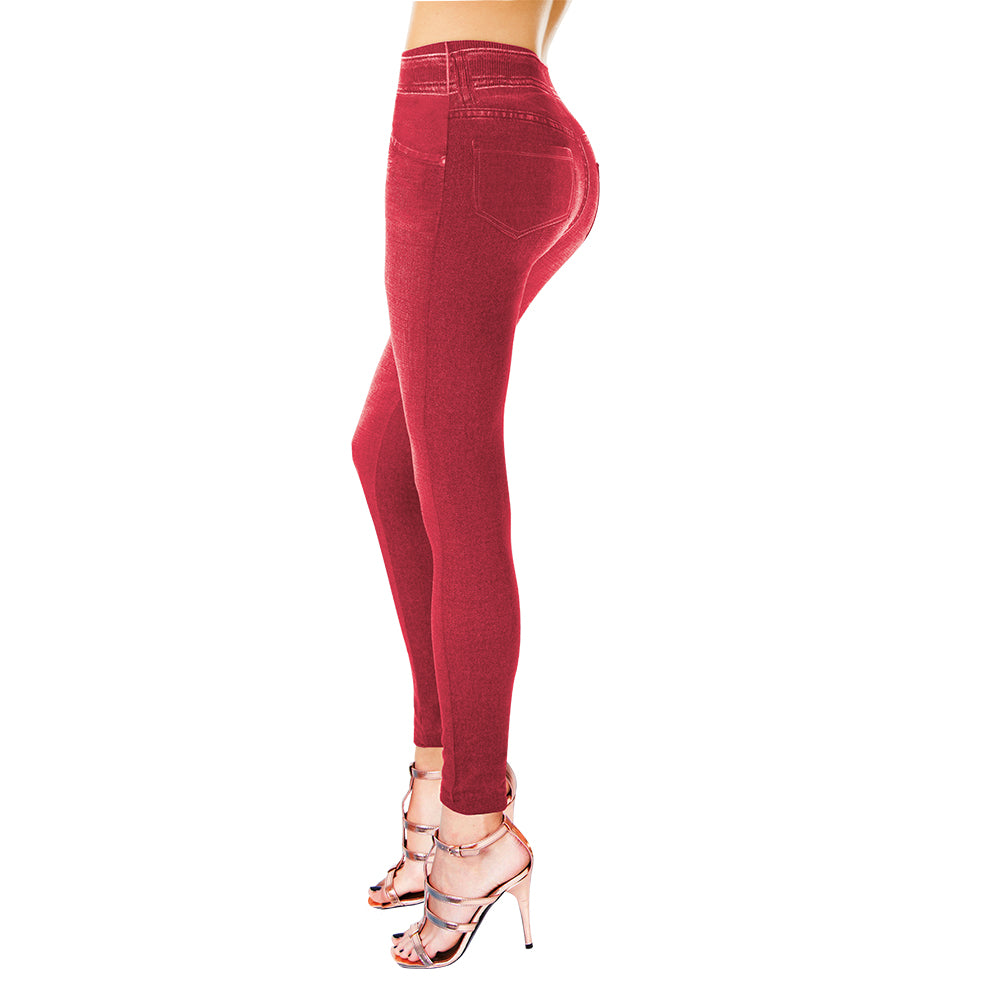 Conjunto de fajas jeggings de verano, en 3 colores: rojo, verde y marrón