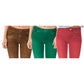 Conjunto de fajas jeggings de verano, en 3 colores: rojo, verde y marrón