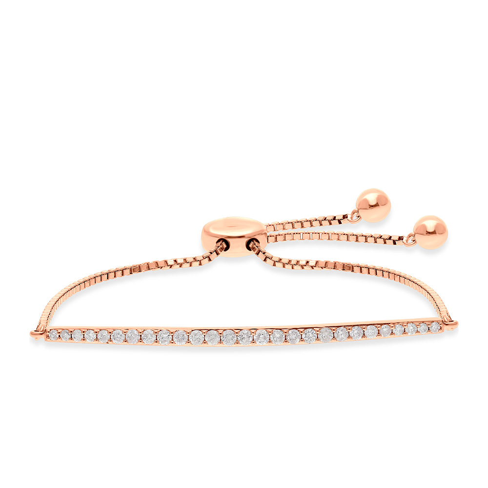 Pulsera de Oro 9K con Diamante Rosa