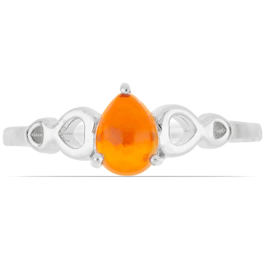 Anillo de Plata con Ópalo Naranja de Lega Dembi