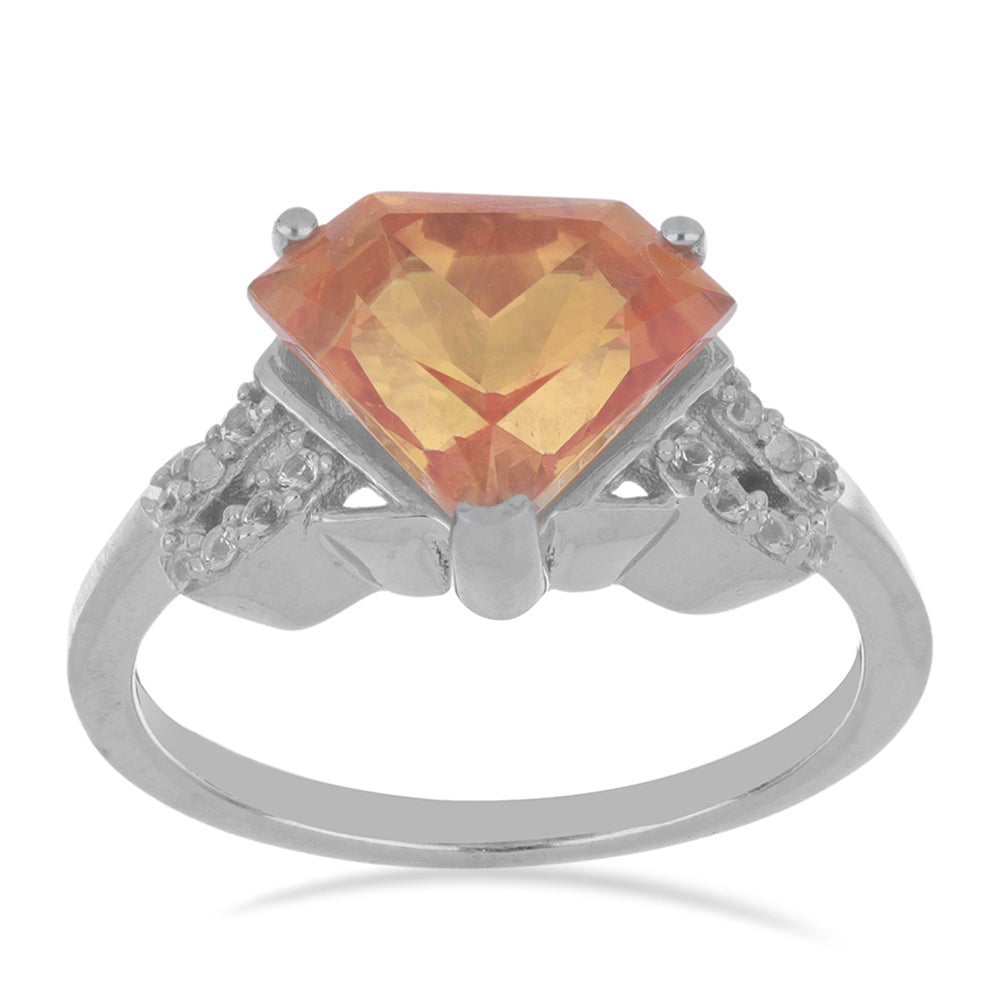 Anillo de Plata con Cuarzo Padparadscha 4 