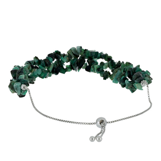 Pulsera de Plata con Esmeralda de Brasil