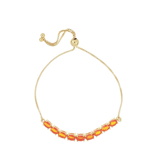 Pulsera de Plata Bañada en Oro con Ópalo Naranja de Lega Dembi