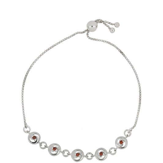 Pulsera de Plata con Diamante Rojo