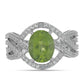 Anillo de Plata con Peridoto de Changbai y Topacio Blanco