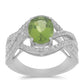 Anillo de Plata con Peridoto de Changbai y Topacio Blanco