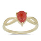 Anillo de Plata Bañada en Oro con Coral de Esponja Roja