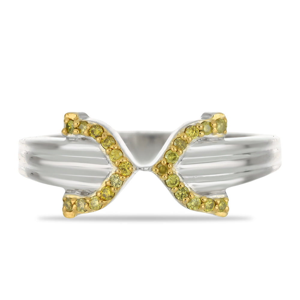 Anillo de Plata con Diamante Amarillo 1 