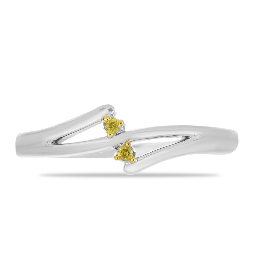 Anillo de Plata con Diamante Amarillo 1 