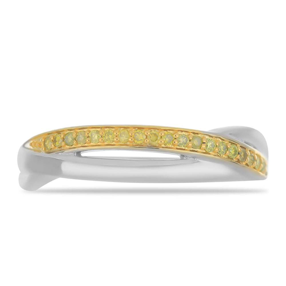 Anillo de Plata con Diamante Amarillo 1 