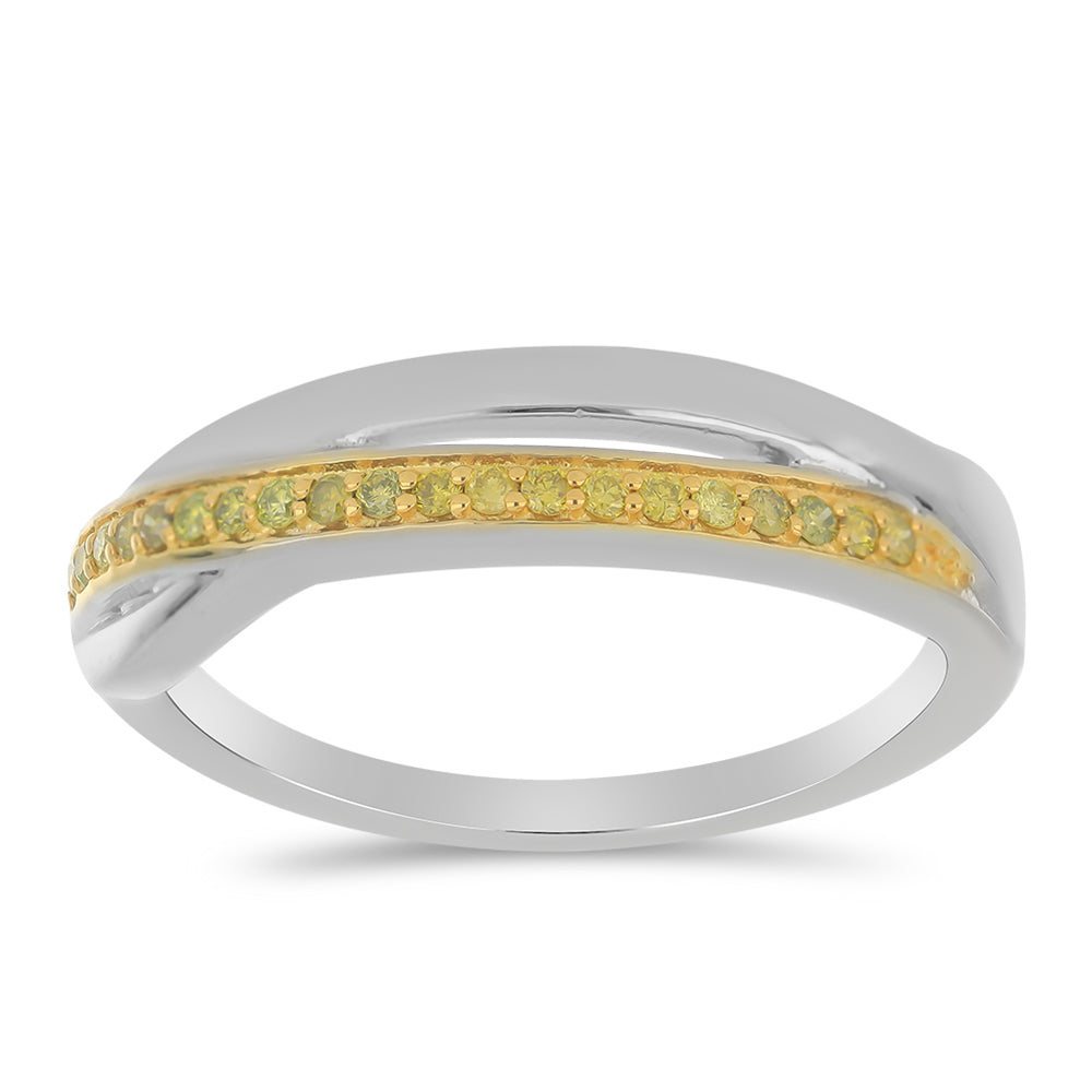 Anillo de Plata con Diamante Amarillo