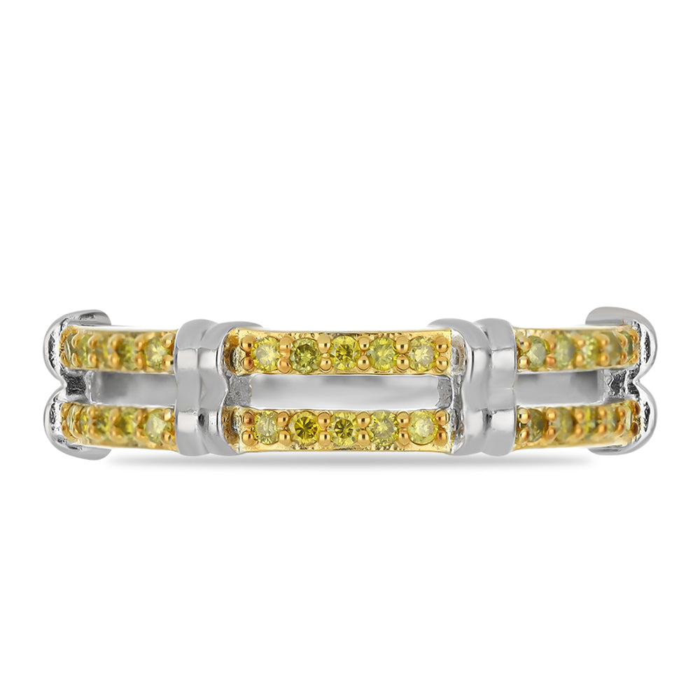 Anillo de Plata con Diamante Amarillo 1 