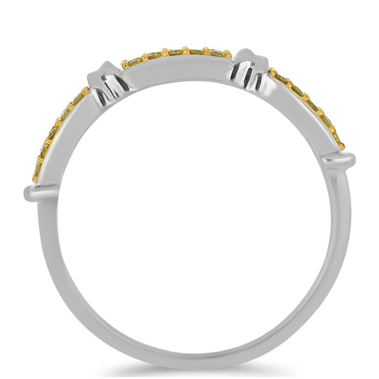 Anillo de Plata con Diamante Amarillo