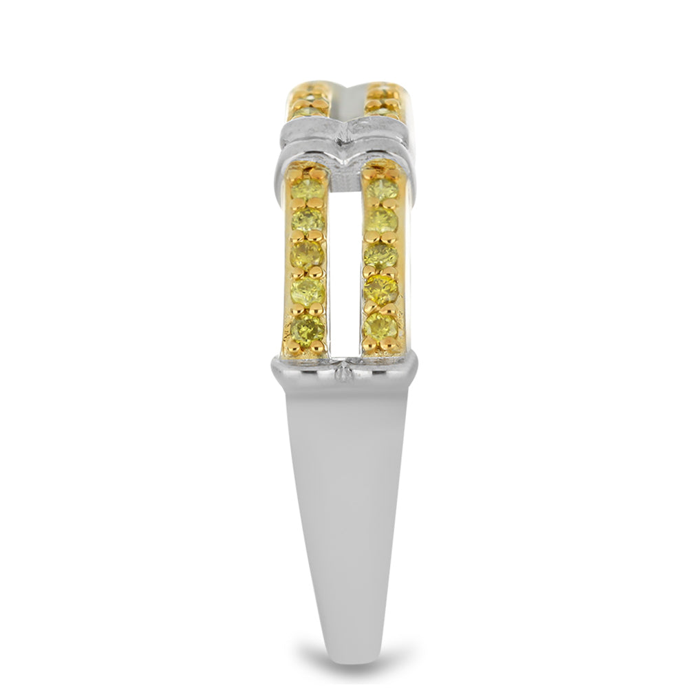 Anillo de Plata con Diamante Amarillo 3 