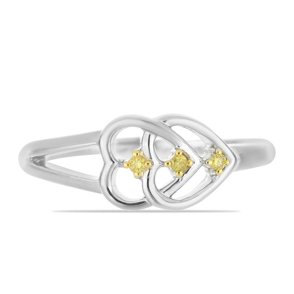 Anillo de Plata con Diamante Amarillo 1 