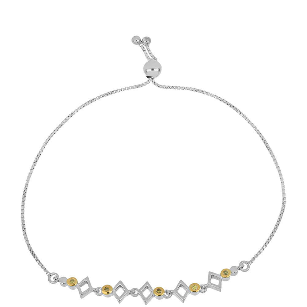 Pulsera de Plata con Diamante Amarillo