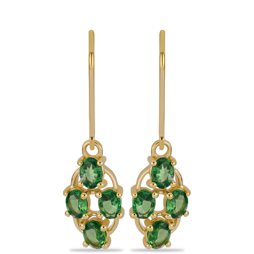 Pendientes de Oro 9K con Granate de Tsavorite