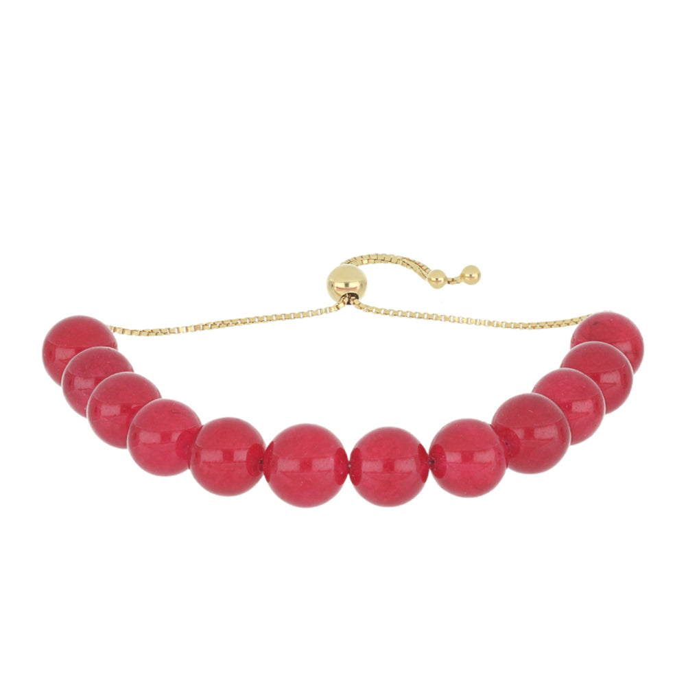 Pulsera de Plata Bañada en Oro con Ágata Roja 1 