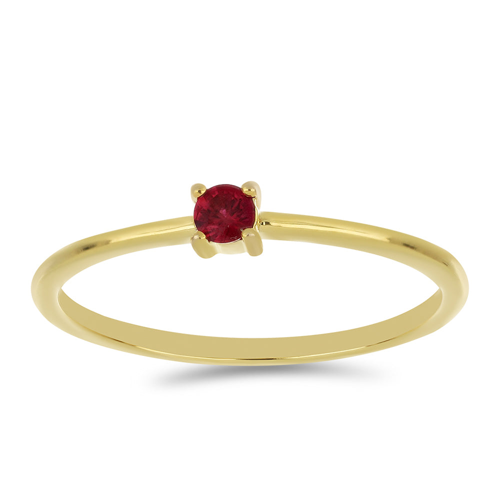 Anillo de Oro 9K con Espinela roja 3 