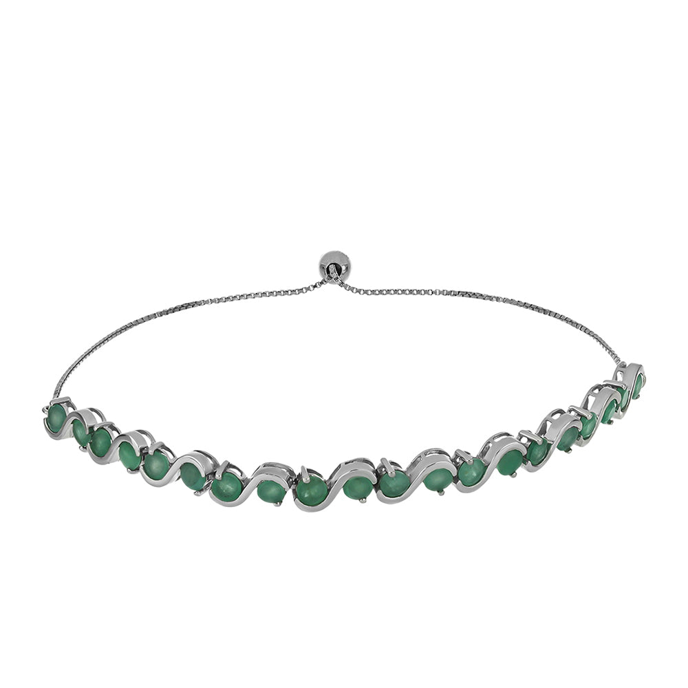 Pulsera de Plata con Esmeralda de Brasil 1 