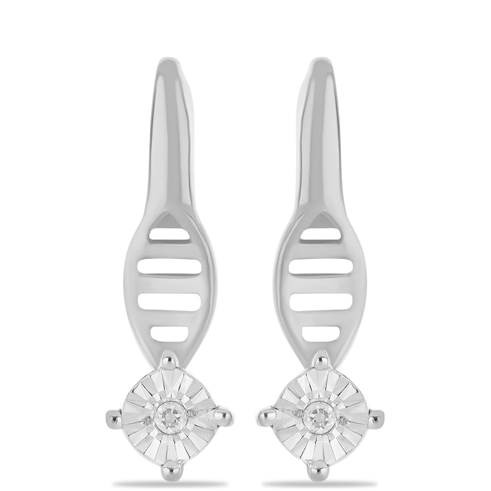 Pendientes de Plata con Diamante blanco