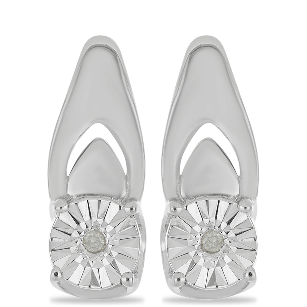 Pendientes de Plata con Diamante blanco 1 