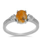 Anillo de Plata con Jasper de Bumble Bee y Topacio Blanco