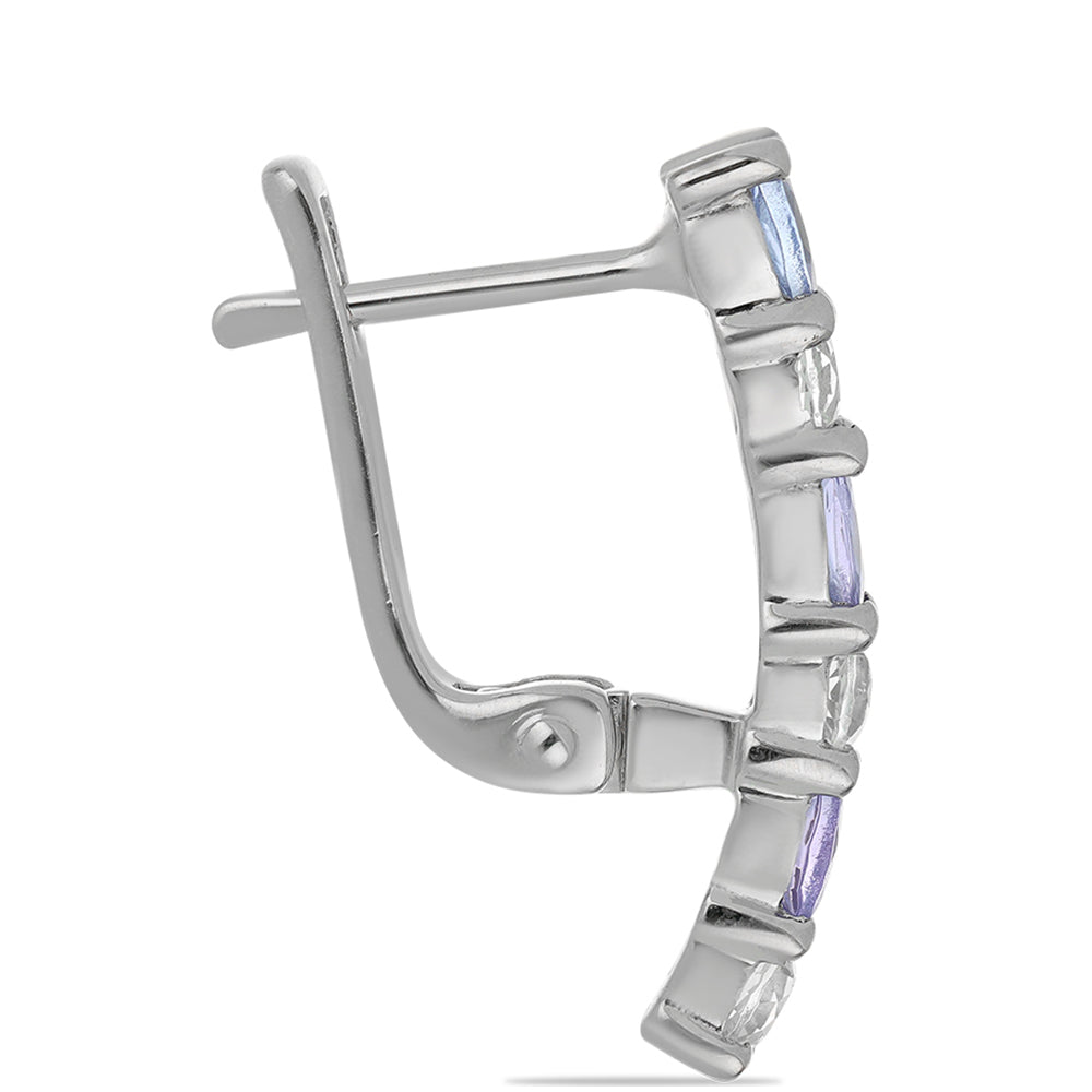 Pendientes de Plata con Tanzanita y Topacio Blanco