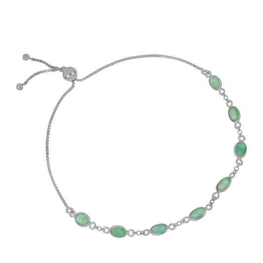 Pulsera de Plata con Esmeralda de Brasil