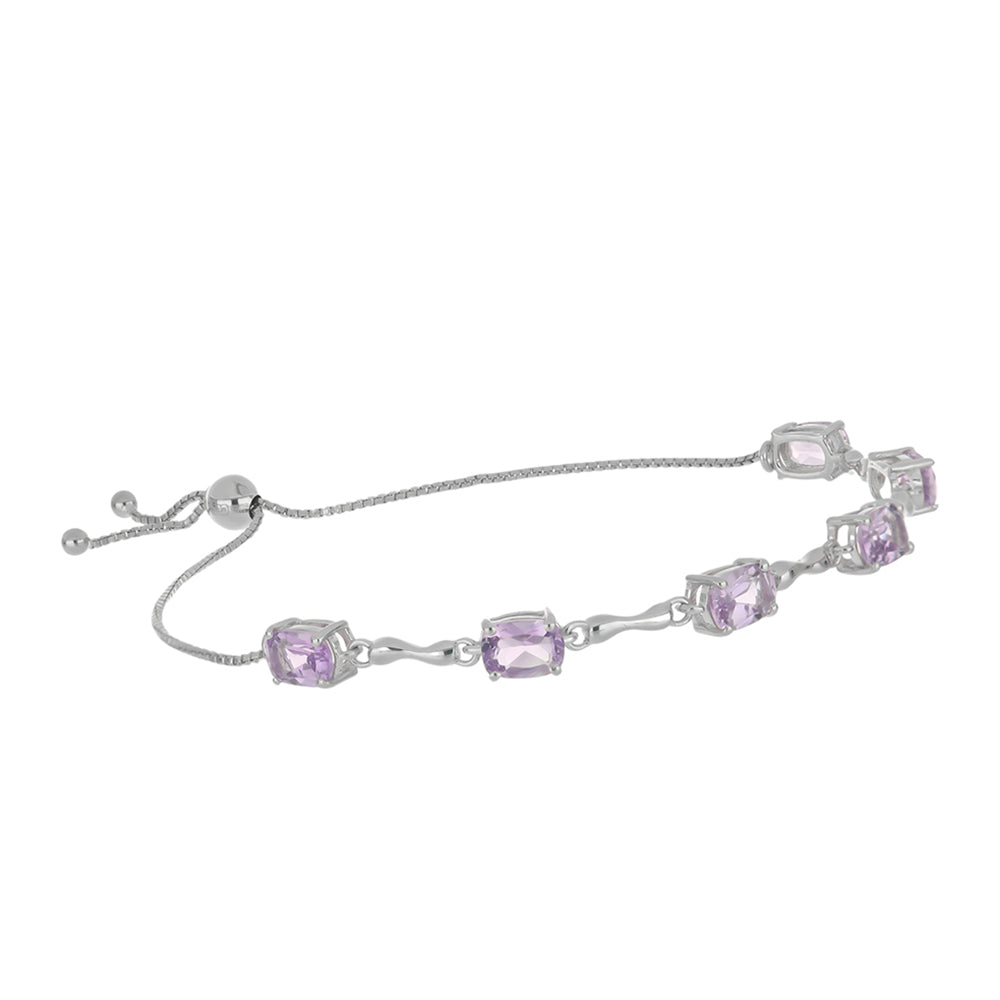 Pulsera de Plata con Amatista Rosa de Francia