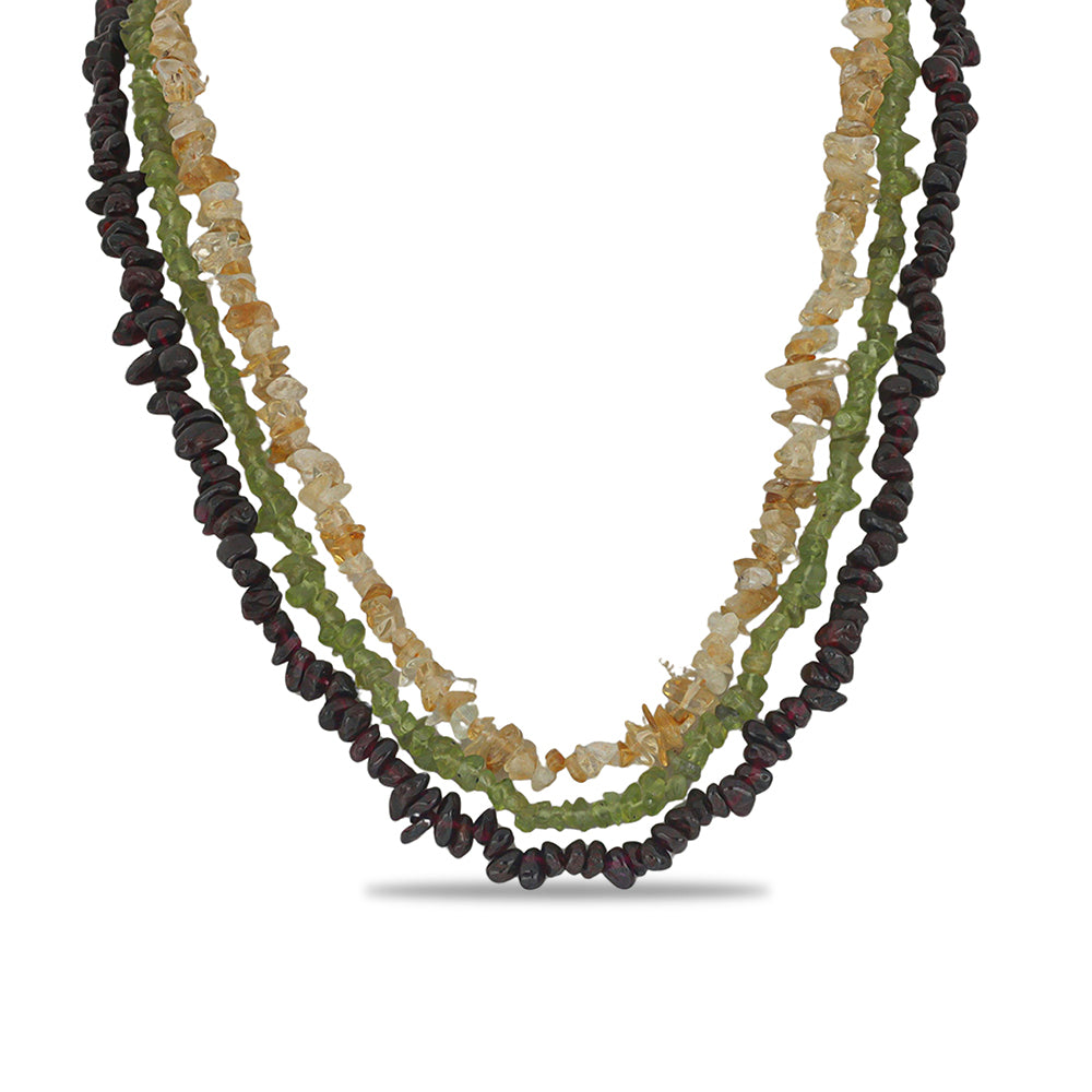 Conjunto Pepita con Peridoto de Changbai y Citrino de los Montes Urales ( Collar )