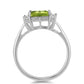 Anillo de Plata con Peridoto de Changbai y Topacio Blanco