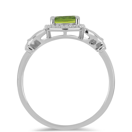 Anillo de Plata con Peridoto de Changbai