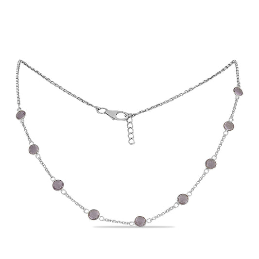 Collar de Plata con Amatista Rosa de Francia