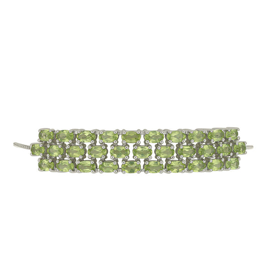 Pulsera de Plata con Peridoto de Changbai