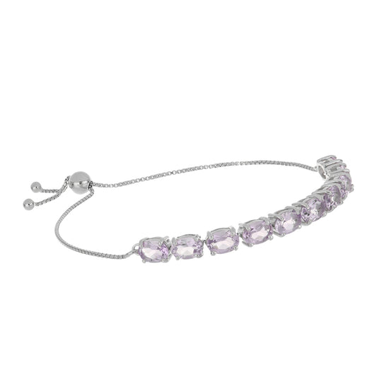 Pulsera de Plata con Amatista Rosa de Francia