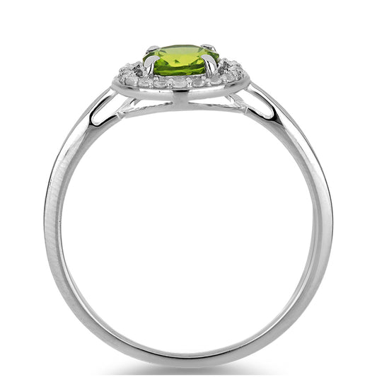 Anillo de Plata con Peridoto de Changbai y Topacio Blanco