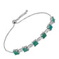 Pulsera de Plata con Esmeralda de Brasil y Diamante blanco