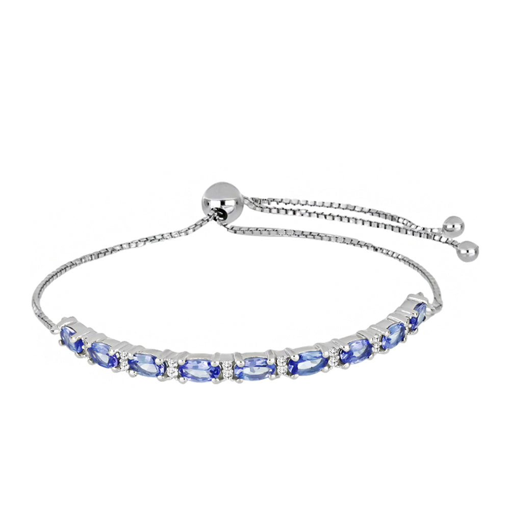 Pulsera de Plata con Tanzanita y Topacio Blanco