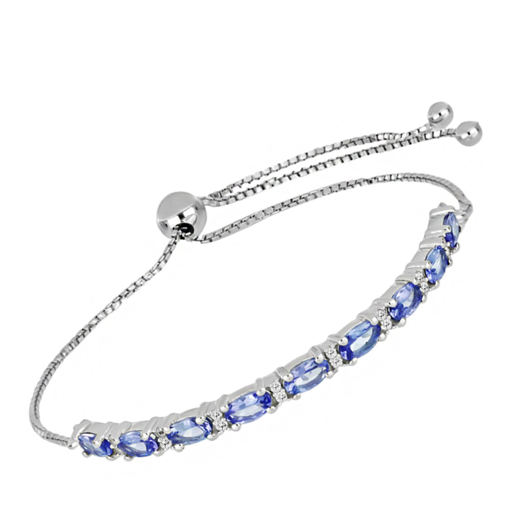 Pulsera de Plata con Tanzanita y Topacio Blanco 2 